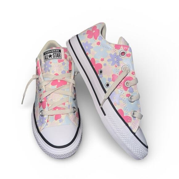 Converse Floral Canvas Low Top Sneakers Kids 4 Womens 5.5 Brand New